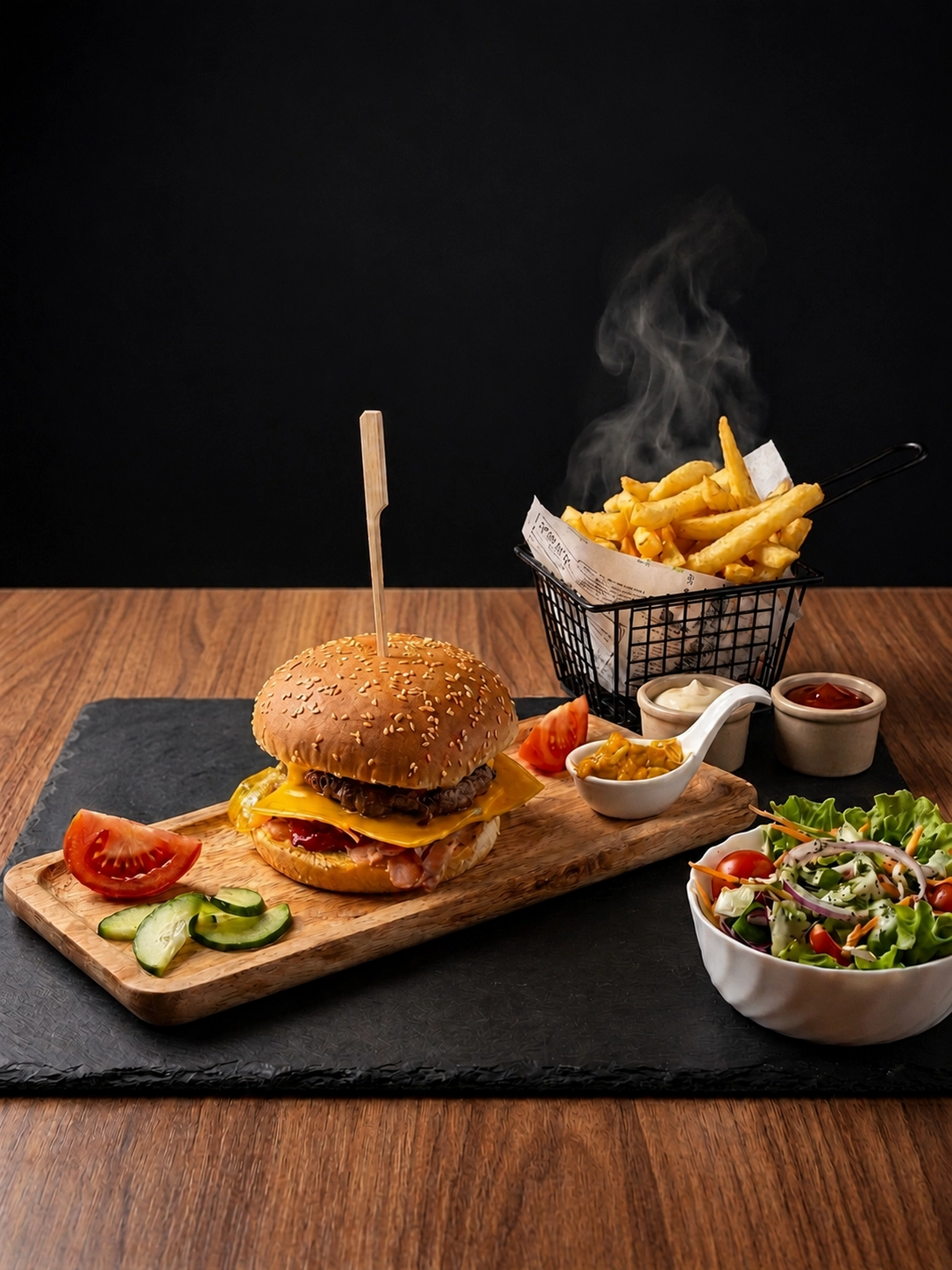 Notre hamburger Le classique - L'Oiseau Bleu